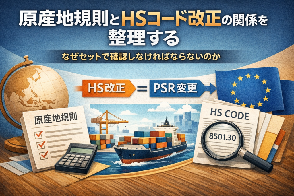 原産地規則とHSコード改正の関係を整理する なぜセットで確認しなければならないのか