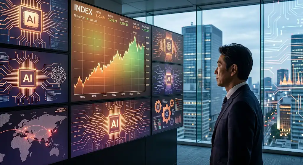 テーマは「最高値圏の日本株」「AI・半導体株主導の強さ」と「金利・中東情勢への警戒」
