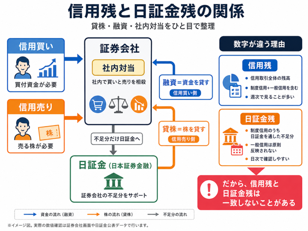 なぜ信用残と日証金残の数字は違うのか解説