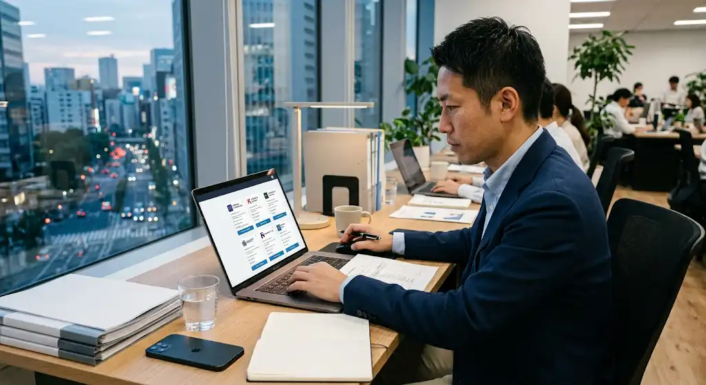 国際ビジネスマッチングサービスで海外バイヤー候補を探しているイメージ